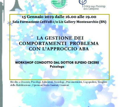 “Gestione dei comportamenti”, un workshop a Montesarchio