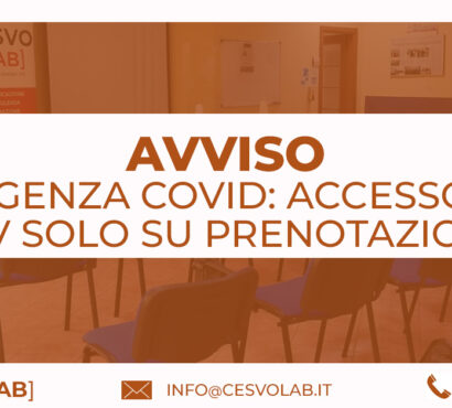 Emergenza Covid. Accesso sedi CSV sarà possibile solo su prenotazione
