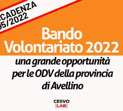 Bando Volontariato 2022. Scadenza prorogata al 30 maggio