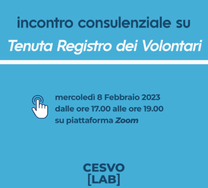 Incontro Consulenziale “Tenuta Registro dei Volontari”