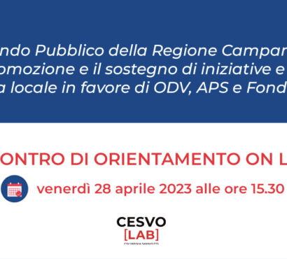 Presentazione Bando Pubblico 2023 – iniziative e progetti di rilevanza locale in favore di OdV, APS e di Fondazioni ETS – Scadenza 26 Maggio 2023