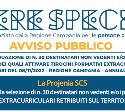 Aperta l’iscrizione nella short list dei soggetti ospitanti tirocini extracurriculari a favore di persone con disabilità visive