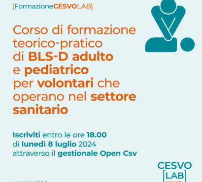 Corso di formazione teorico-pratico di BLS-D adulto e pediatrico per volontari che operano nel settore sanitario