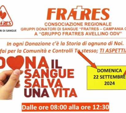 [FRATRES] Dona il sangue salva una vita – 22 settembre 2024