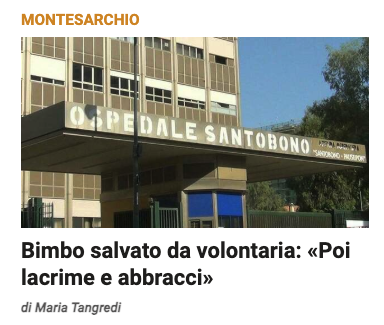 La storia di Antonio, il bambino salvato dalla volontaria Assunta