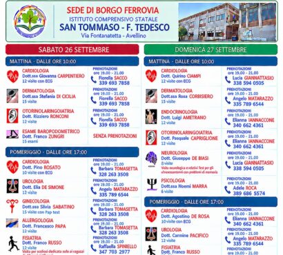Le Mani sui Cuori – Giornata di prevenzione – 26 e 27 settembre