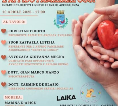 L’Affido familiare oggi – 10 aprile 2026 ore 17.00 presso la Biblioteca Comunale di Atripalda