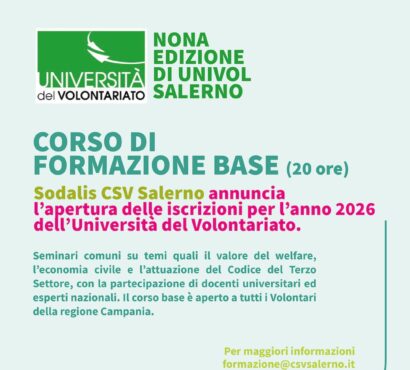 𝐂𝐒𝐕 𝐃𝐄𝐋𝐋𝐀 𝐂𝐀𝐌𝐏𝐀𝐍𝐈𝐀 | 𝐈𝐍 𝐑𝐄𝐓𝐄 𝐏𝐄𝐑 𝐅𝐎𝐑𝐌𝐀𝐑𝐄 – 𝑁𝑜𝑛𝑎 𝑒𝑑𝑖𝑧𝑖𝑜𝑛𝑒 𝑑𝑖 𝑈𝑁𝐼𝑉𝑂𝐿 𝑆𝑜𝑑𝑎𝑙𝑖𝑠 𝐸𝑇𝑆 – 𝐶𝑆𝑉 𝑆𝑎𝑙𝑒𝑟𝑛𝑜