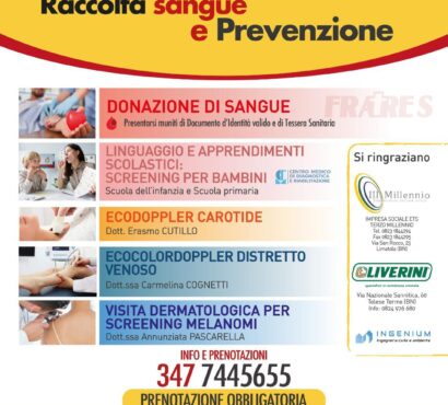 Giornata della Raccolta Sangue e della Prevenzione – Domenica 3 Maggio – Dugenta (Bn)