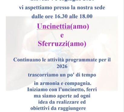 Uncinetti(amo) e Sferruzzi(amo) dal 4 al 18 giugno 2026 Associazione Hermes