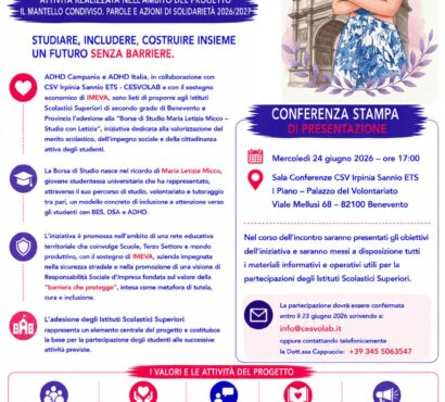 INVITO Conferenza stampa di presentazione: Studio con Letizia. “Borsa di Studio “Maria Letizia Micco”