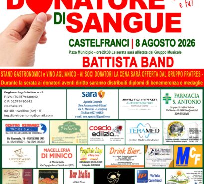 20a Festa del Donatore di Sangue – Castelfranci (Av) – 8 agosto