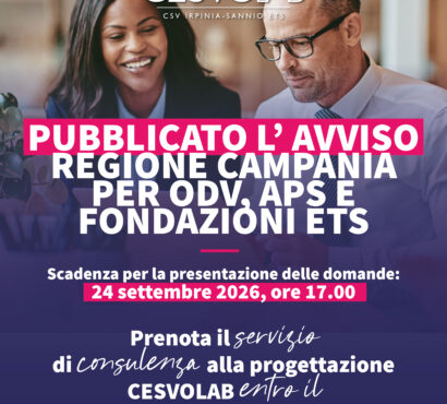 Pubblicato l’Avviso Regione Campania per OdV, APS e Fondazioni ETS.