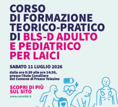 Corso di formazione teorico-pratico di BLS-D adulto e pediatrico per laici.