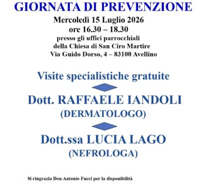 Hermes – giornate di prevenzione – 15 e 18 luglio