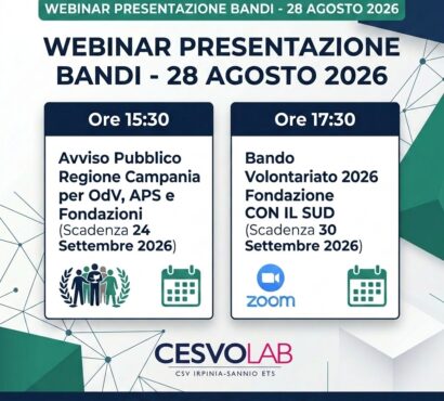 Webinar di presentazione dei due bandi attivi