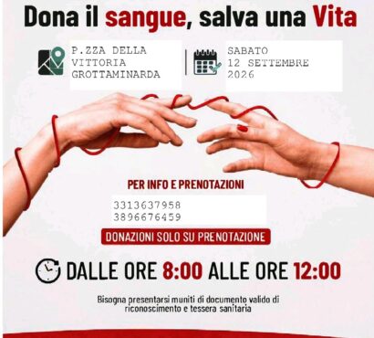 La Consociazione Regionale Fratres Campania e il Gruppo Fratres Ariano Irpino ODV ti invitano alla giornata di donazione – Sabato 12 settembre